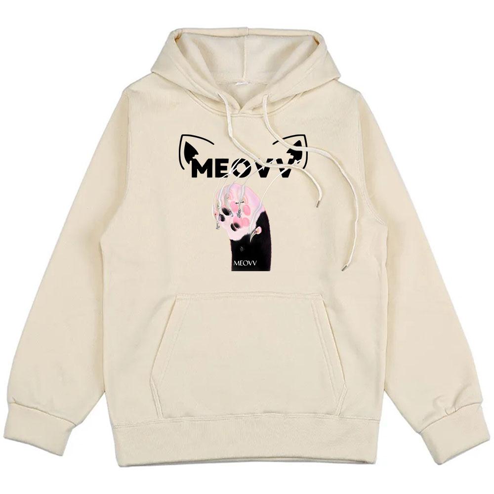 Girls Band Meovv Meow Hoodies Cartoon Kawaii Graphic Printing Sweatshirts Casual Cute Women Men Pullovers Hooded Clothing
