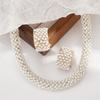 Rhinestones And Pearls Jewelry Set Versatile For Weddings Event Lightweight Design Celebration Necklace Ear Studs