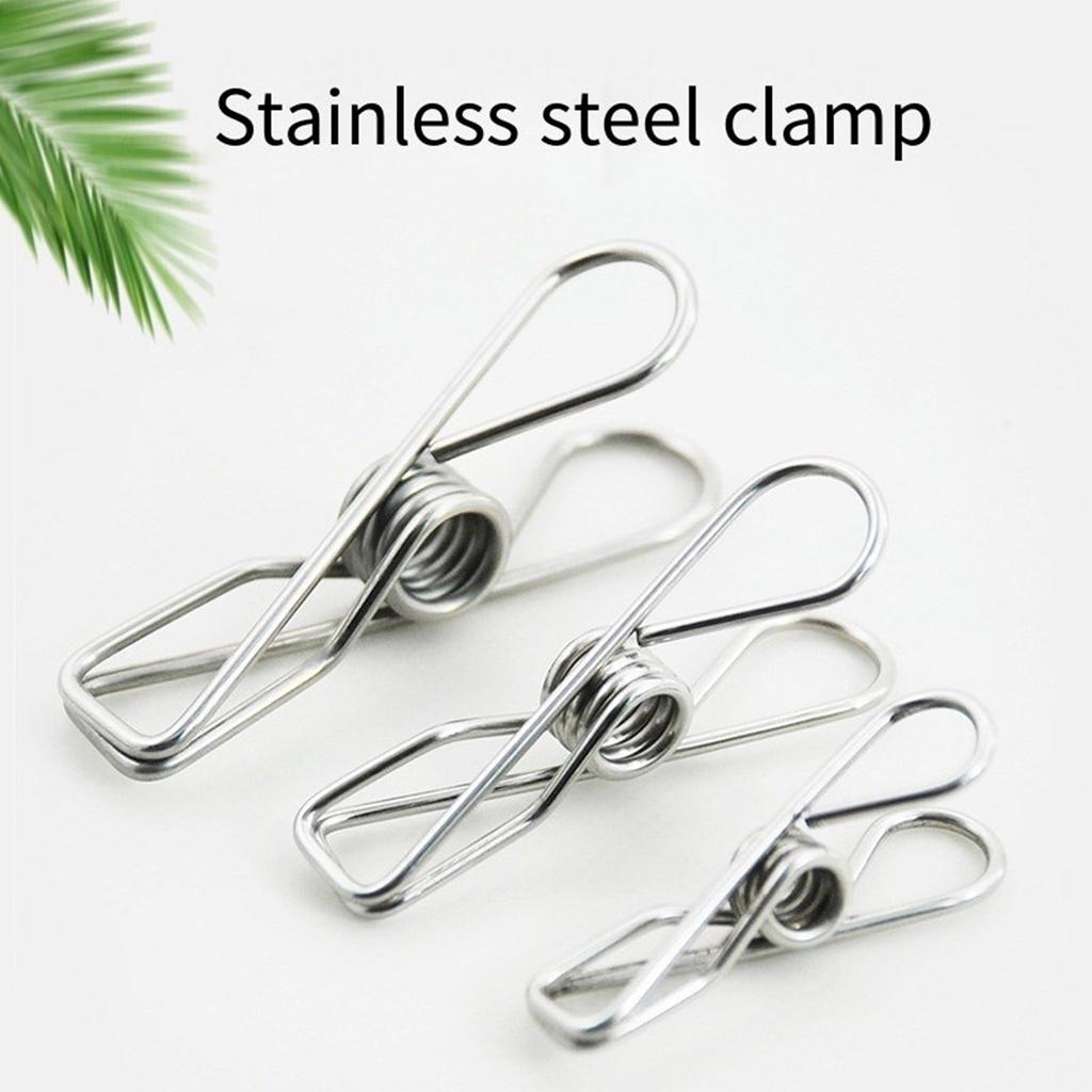 40 kusů nerezových kolíčků na prádlo různých velikostí, odolné spony na prádlo s vodotěsným pouzdrem pro venkovní použití