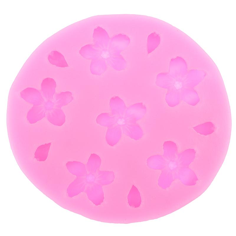 3D Sakura Shape Silicone Mold Diy Cherry Blossom Fondant Jelly Chocolate Cake Decor Tools Clay Plaster Baking Mold