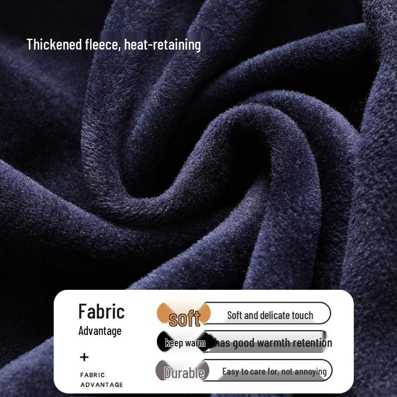 Dad's Plus Velvet Cardigan: Warm Knit Button-Up for Autumn/Winter, Middle-Aged & Elderly Men