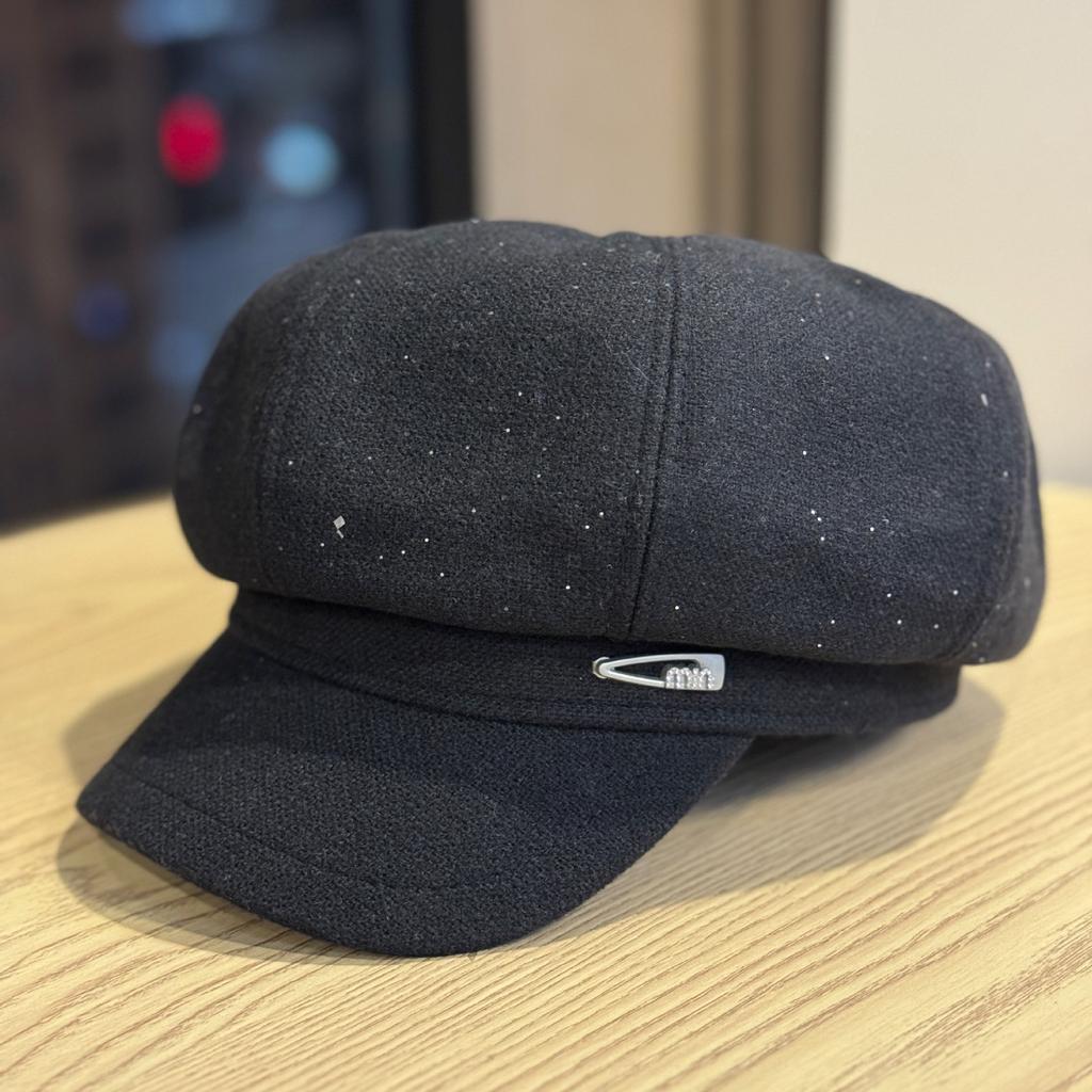 Retro Simple Fashionable Versatile Octagonal Hat for Women Autumn and Winter Painter Hat Newsboy Hat Small Face