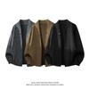 Mens Loose Knit Cardigan Plus Size Long Sleeve Casual Sweater Coffee Black Dark Gray 2025