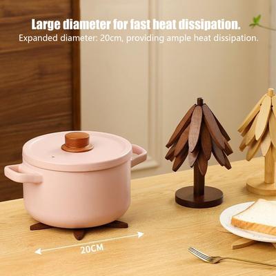 Wooden Trivet Tree Wood Heat Protection Holder Christmas Tree Trivets For Hot Dishes Bowls Cups Drinks Teapots Tableware Dining