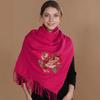 Winter New Warm Cashmere Scarf Women Embroider Peony Pashmina Blanket Thick Shawl Neckerchief Fashion Bufanda Echarpe Poncho
