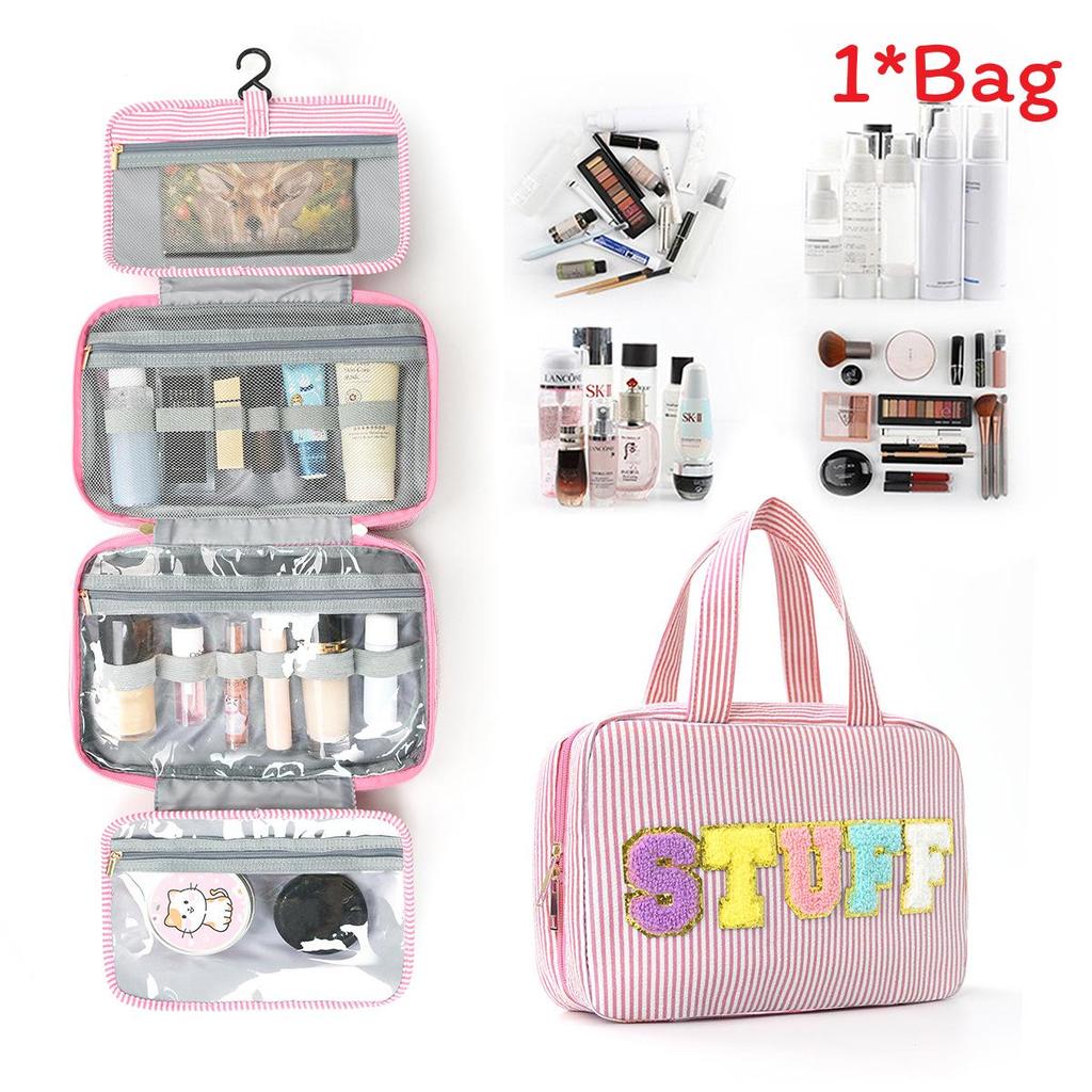 Large Capacity Makeup Bag With Dry Wet Separation For Travel And Daily Use