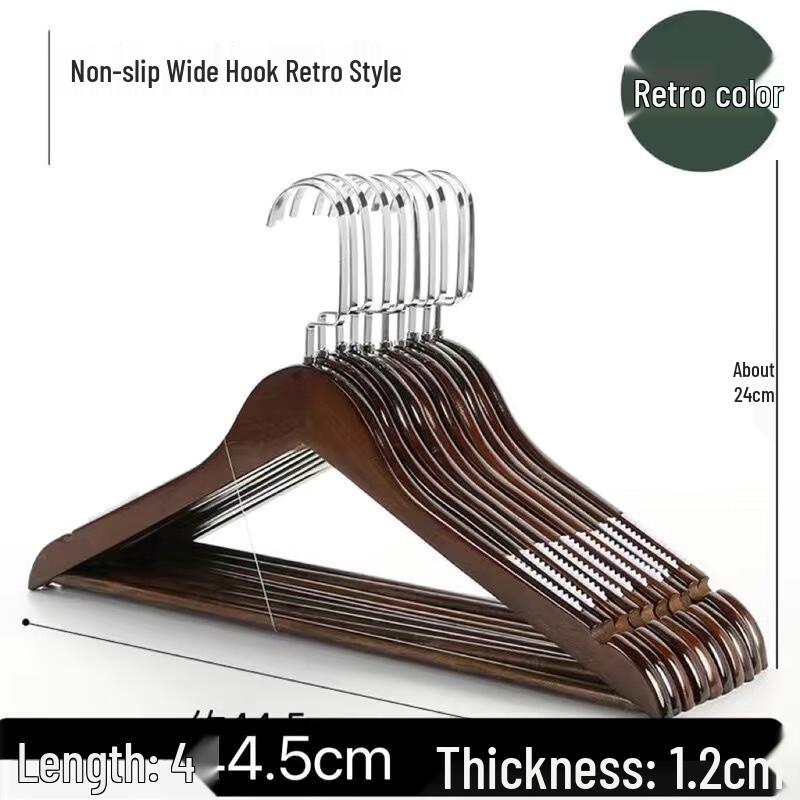 IKNOW Wooden Non-slip Hangers (10-Pack)