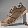 Mens Large Size Casual Leather-Style Oxford Shoes With Hand-Stitched Detailing Low-Cut Lace-Up Design Everyday Wear