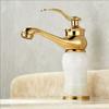 Rose Gold Luxury Bathroom Basin Faucet Single Handle Vanity Sink Mixer water Taps Brass Natural Jade Basin Sink Faucet Chrome