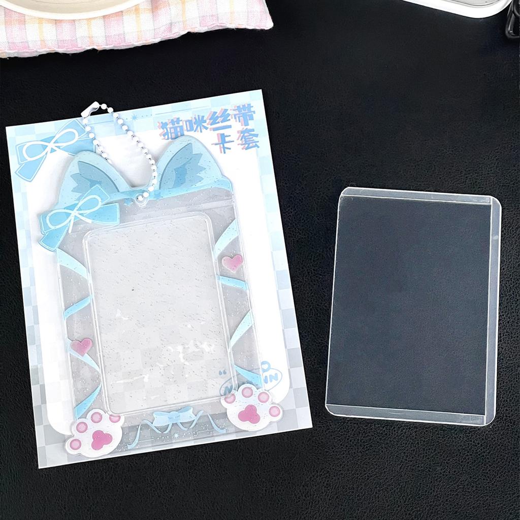 Katzenpfote Fotokartenhalter mit Kettenanhänger 3 Zoll Kleines Album Fotokartenschutz Wasserdichte Kunststoffe Schutzhülle