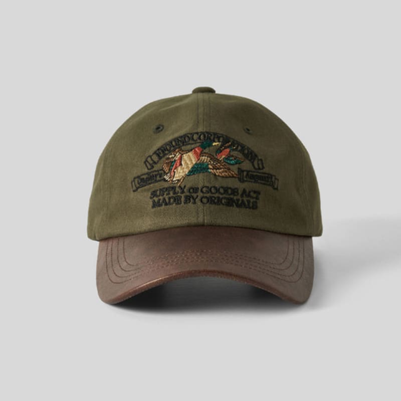 

human & cat FFOUND MALLARD DUCK LEATHER BALL CAP_KHAKI KHAKI