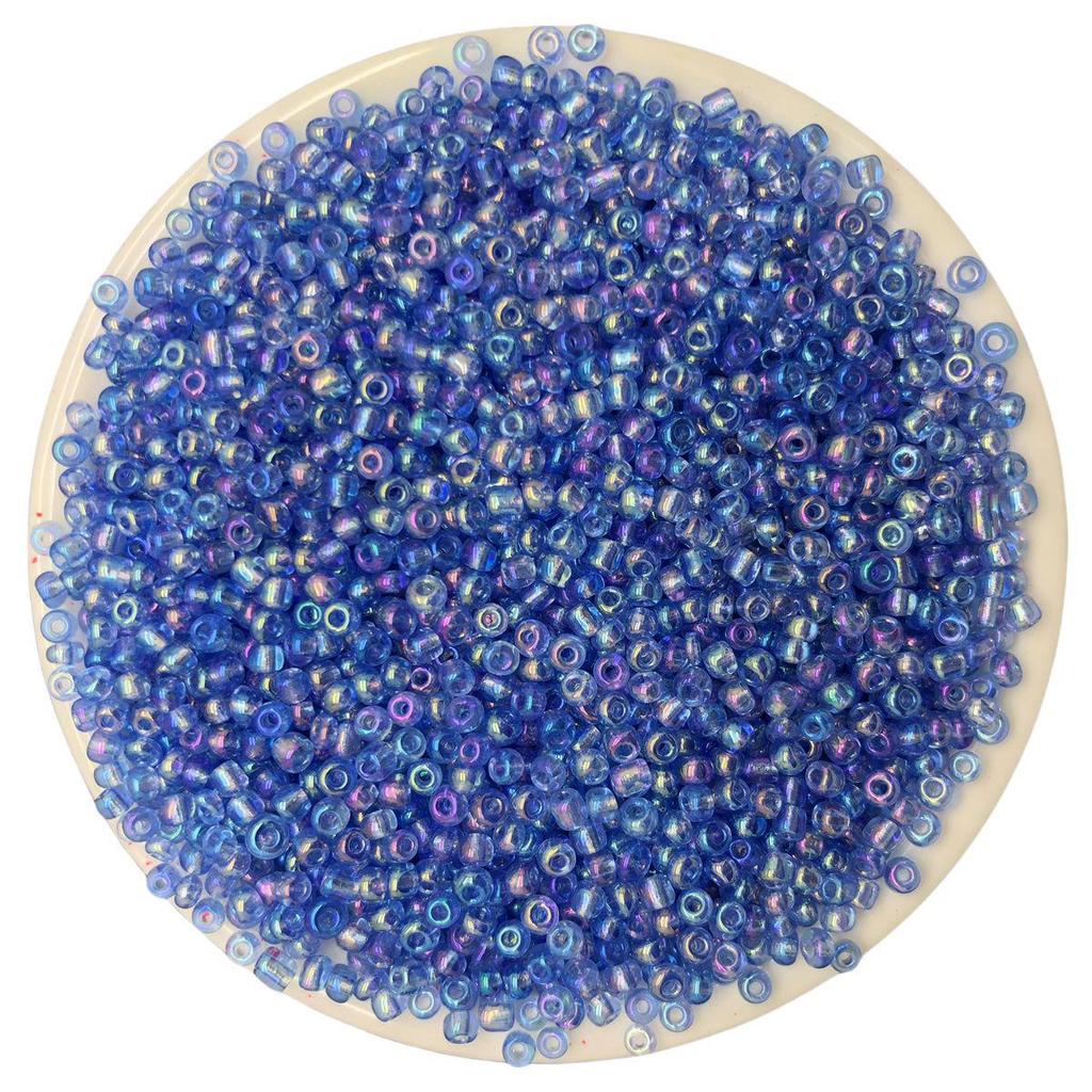 Solid Color 2/3/4mm Glass Seed Beads, Silver Lined, Dyed AB Cream, Round for Handmade Beading & Bracelets.