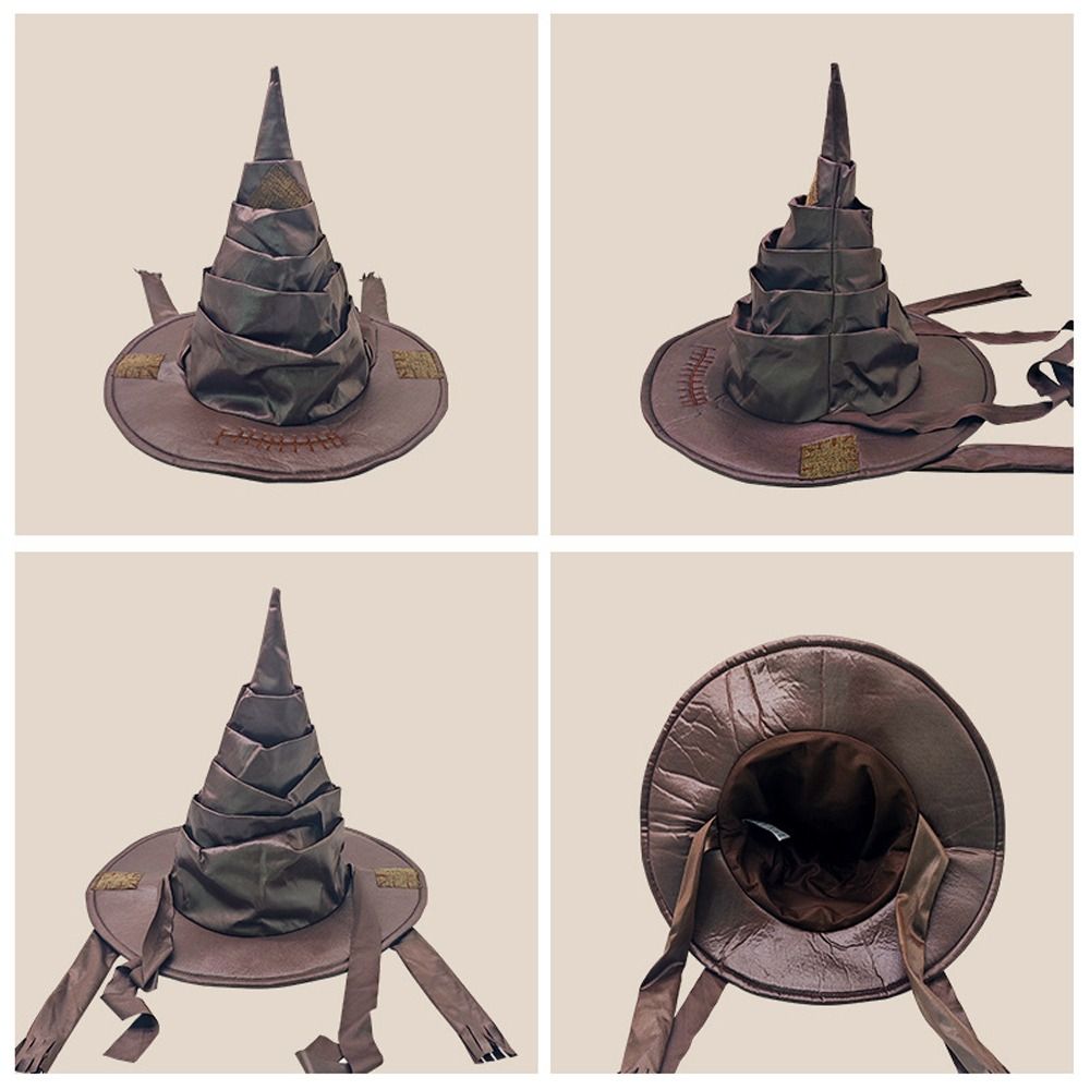 Dress Up Witch Hat Cosplay Halloween Ornament Large Ruched Sorting Hat Children