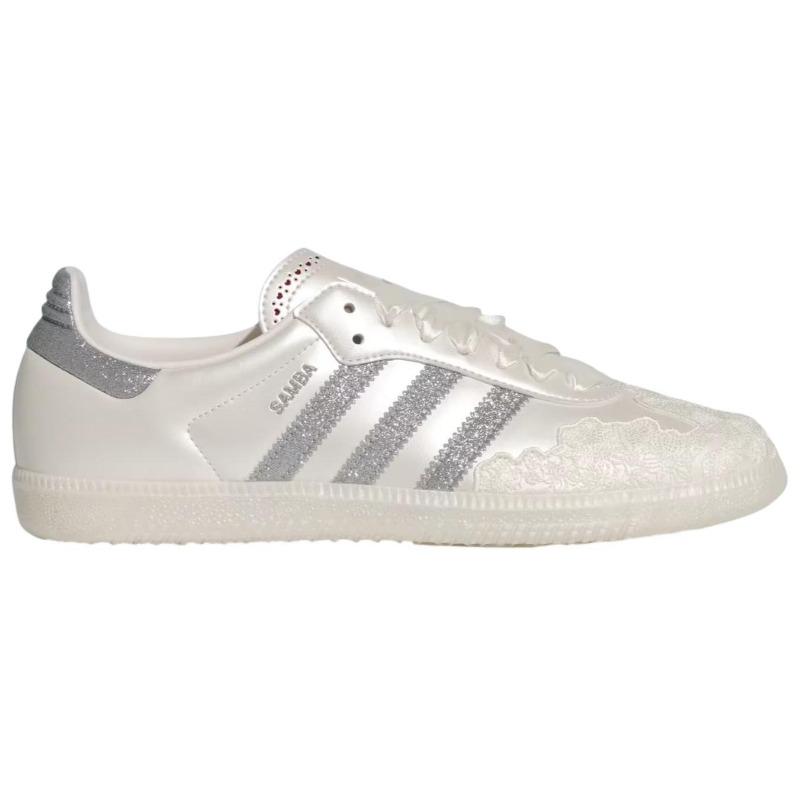 adidas Samba Valentines Day Women Sneakers White Chalk-White Silver-Metallic HP3658