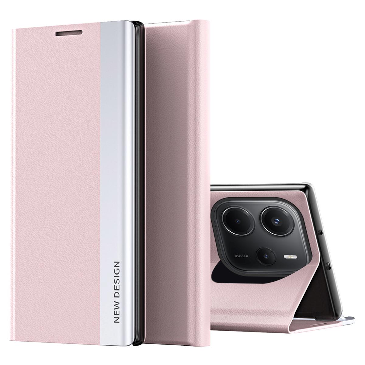 

Для Xiaomi Redmi Note 14 4G (163,25 мм) Противоударный кожаный чехол для телефона с подставкой Pink