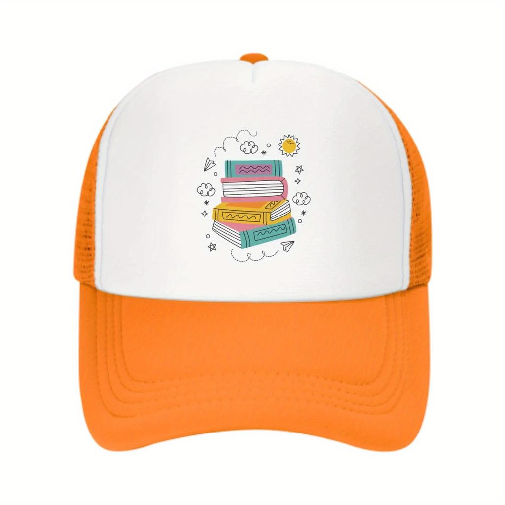 Book Lover Reading Graphic Trucker Cap Breathable Mesh Back Casual Baseball Hat for Adults