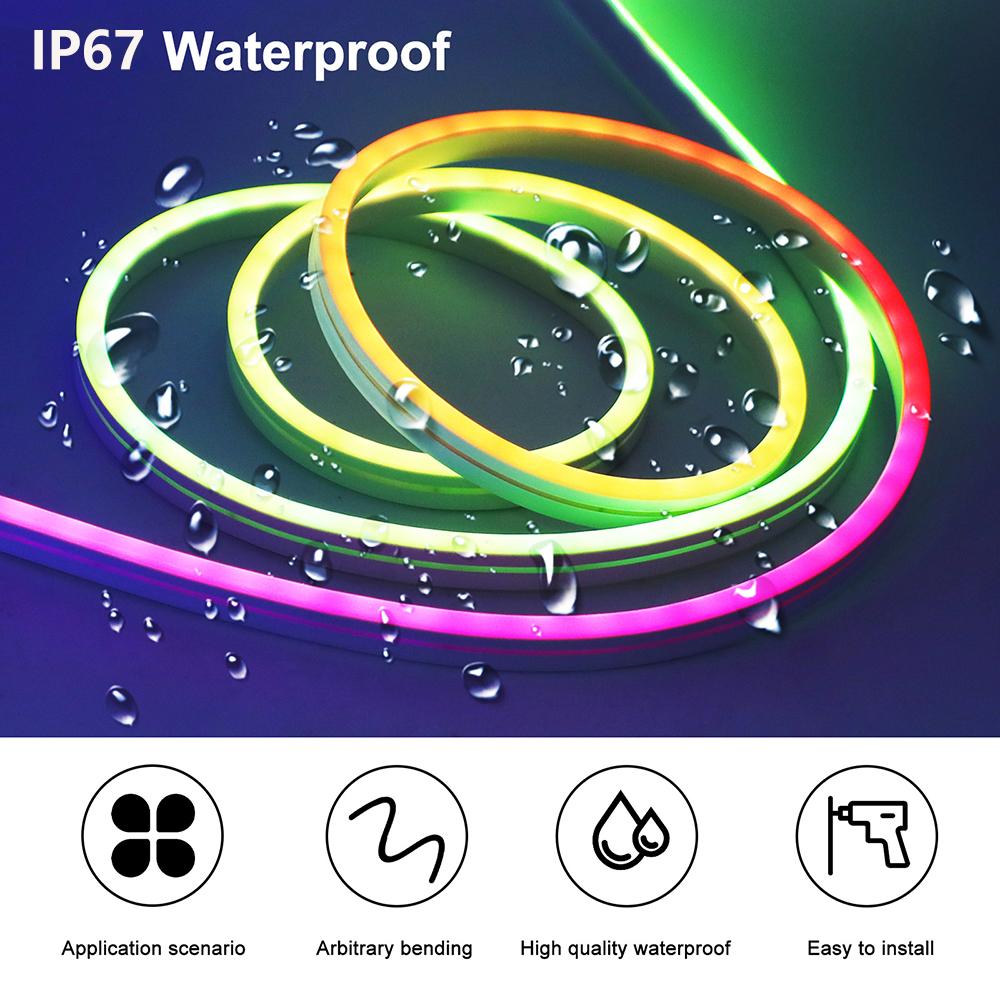 WiFi Smart RGB Neon LED Strip Light 24Key Remote Control 12V EU/US/UK/AU Plug WS2811 84LED/M Gaming Room Decoration 1M 2M 3M 5M