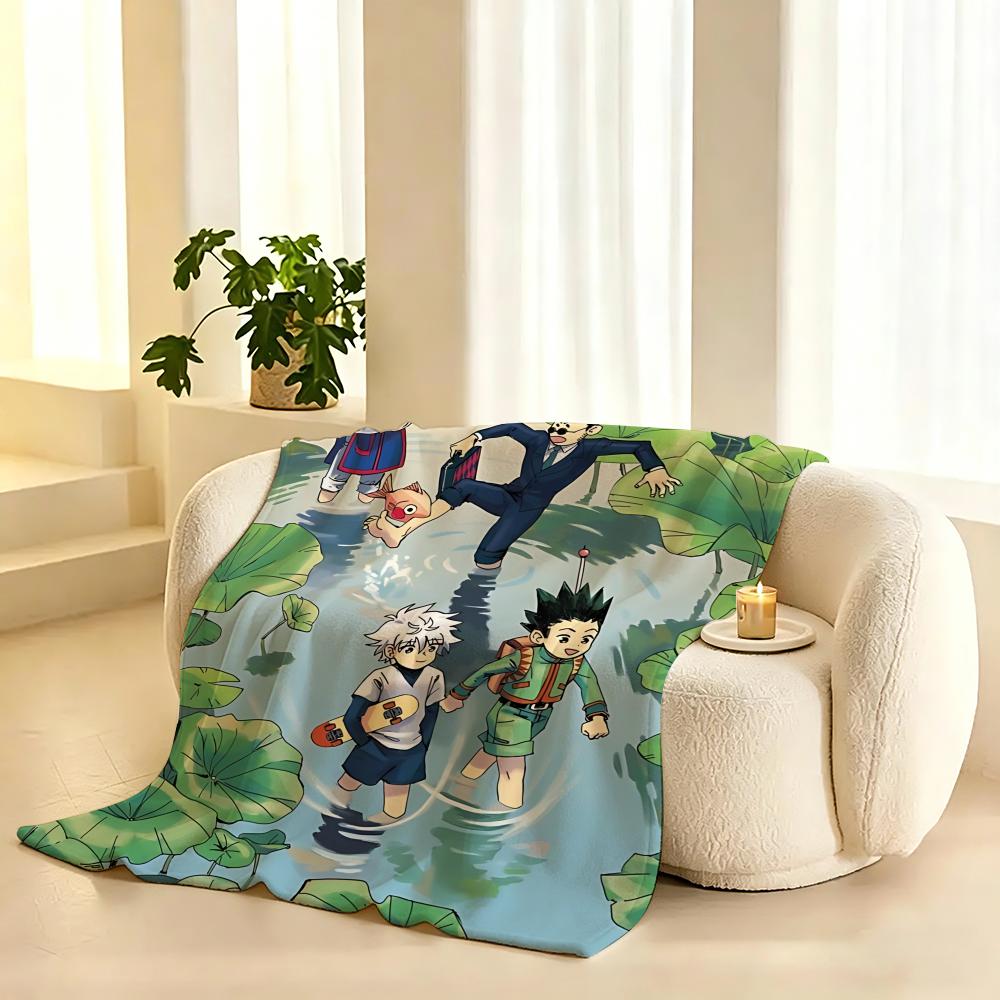 Hunter Hunter Anime Throw 240g Flannel Blanket, Suitable for Sofas, Beds, Offices, Exquisite Gift Blankets