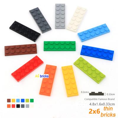 10 Stück/Los DIY Bausteine Dünn 2x6 Pädagogisches Montage Bau Spielzeug für Kinder Größenkompatibel Mit Marke