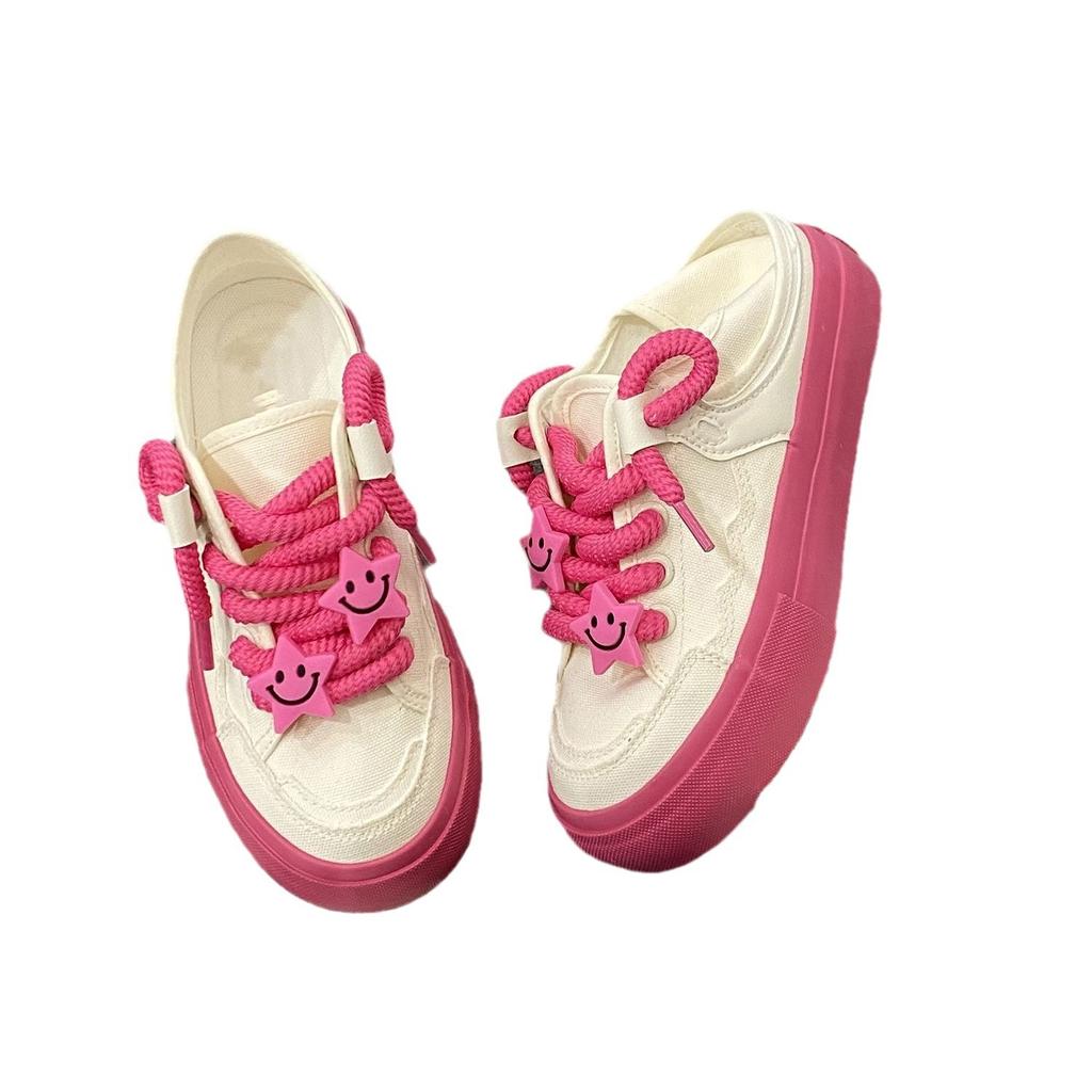 Scarpe da studente 22enni, nuove scarpe con zeppa a suola spessa, suole a muffin, suole morbide in tela piccole