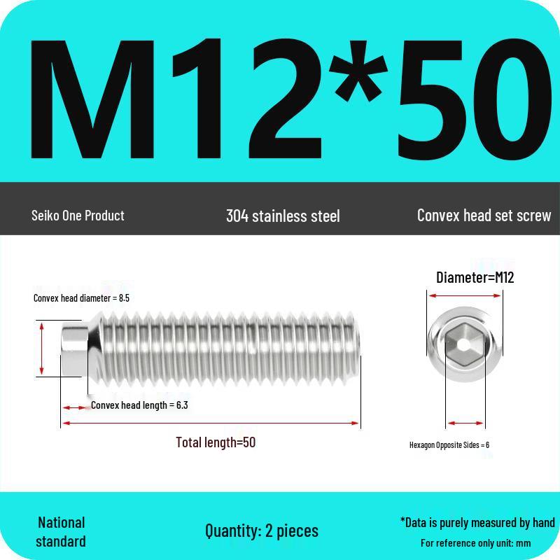 304 Stainless Steel Cup Point Grub Screw - Sizes M3 To M10