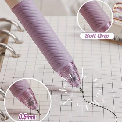 Elegant Rose Pattern Gel Pen 0.5mm Fine Point Smooth Writing Pen Aesthetic Floral Design Student Stationery