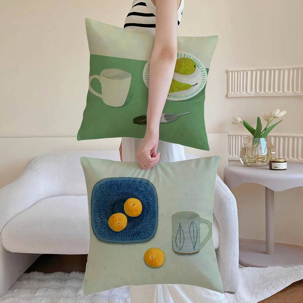 Abstract Simple Life Art Pattern Pillow Case Printed Brushed Fleece Pillow Baby Skin-Touch Eco-Friendly Dye-Sublimat