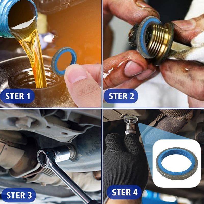 Car Oil Drain Plug Gasket Kit M6 M8 M10 M12 M14 M16 M18 M20 Rubber Metal Seal O-Ring Bonded Washer Engine Repair Tools