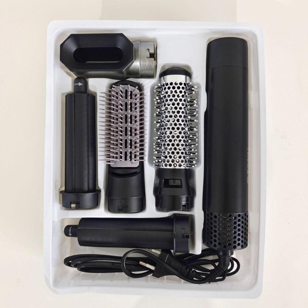 5-in-1 Hot Air Comb: Automatic Hair Straightener, Dual-Purpose Leafless Hair Dryer, Styler, and Curling Iron.