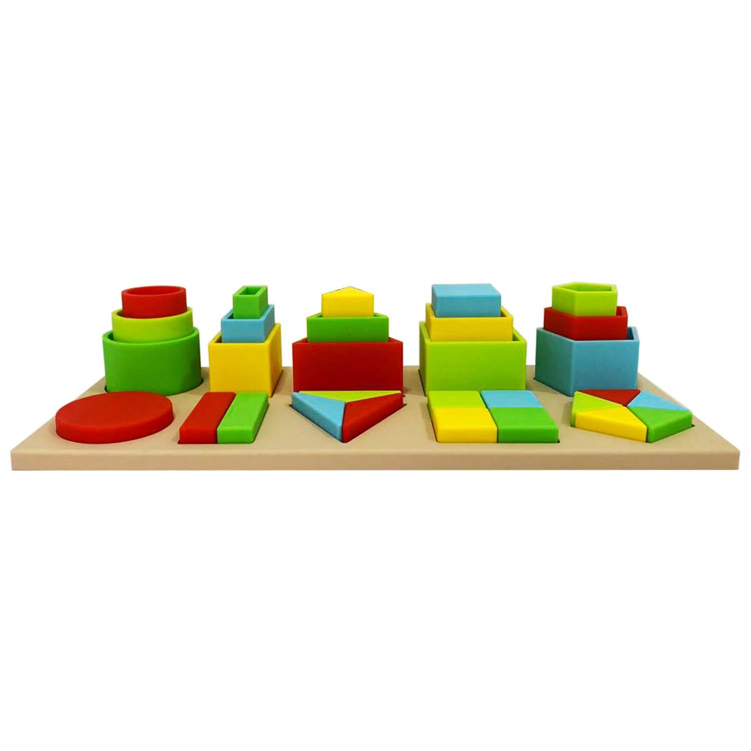 

Montessori Toys for Intellectual Development: Colorful, Food-Grade Stacking Toys to Recognize Shapes and Colors