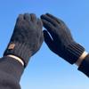 Wool Knitted Woolen Gloves Solid Color Full Finger Gloves Soft Men Knitted Gloves  Ladies
