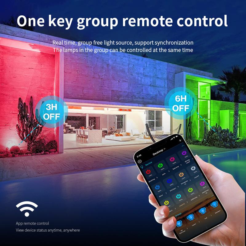LED Floodlight Outdoor or Indoor 30W 220V-240V Smart RGB Bluetooth APP Control, IP66 Waterproof Dimmable Ambient Light