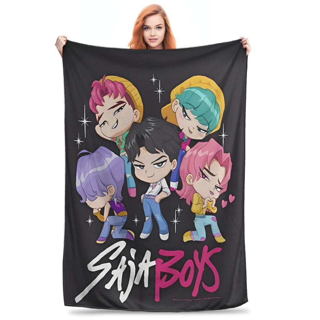 Saja Boys Soda Pop Blanket Kpop Demon Hunter Super Warm Plush Throw Blanket For Kids Adult Bedroom Flannel Bedspread Bed Cover