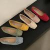 Scarpe basse con fiocco alla francese scarpe da donna rosse scarpe basse singole scarpe da ballo primavera ed estate nuove scarpe da donna scarpe con suola morbida