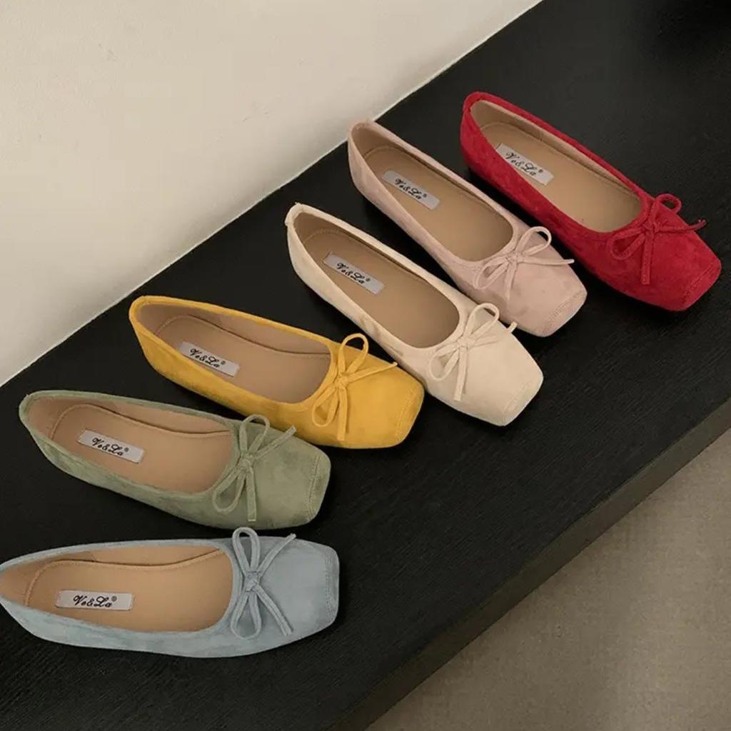 Scarpe basse con fiocco alla francese scarpe da donna rosse scarpe basse singole scarpe da ballo primavera ed estate nuove scarpe da donna scarpe con suola morbida