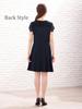 ANGELIEBE Maternity Dress with Nursing Lace Bustier Nursing Short Shrine Navy 22628 Mouth, Dress, Clothes, Prenatal, Postnatal, Sleeves, Visits,
