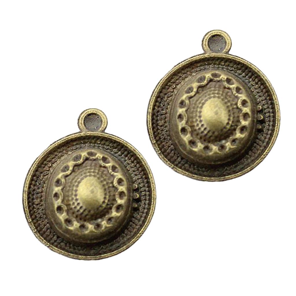 10Pcs Brass Charms Pendant Finding - Hat, as described