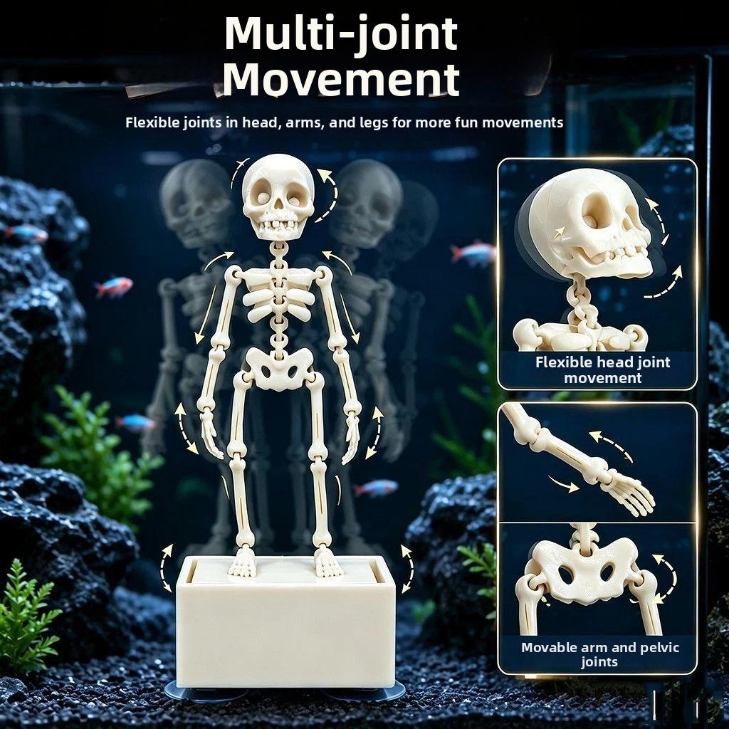 Plastic Dancing Skeleton Aquarium Ornament Movable Oxygen Skeleton  Aquariums Enthusiasts