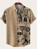 Vintage Summer Ethnic Style Graphic 3D Print Lapel Men Shirt Casual Comfortable Short Sleeve Shirt Street Shirts Man's Clothes