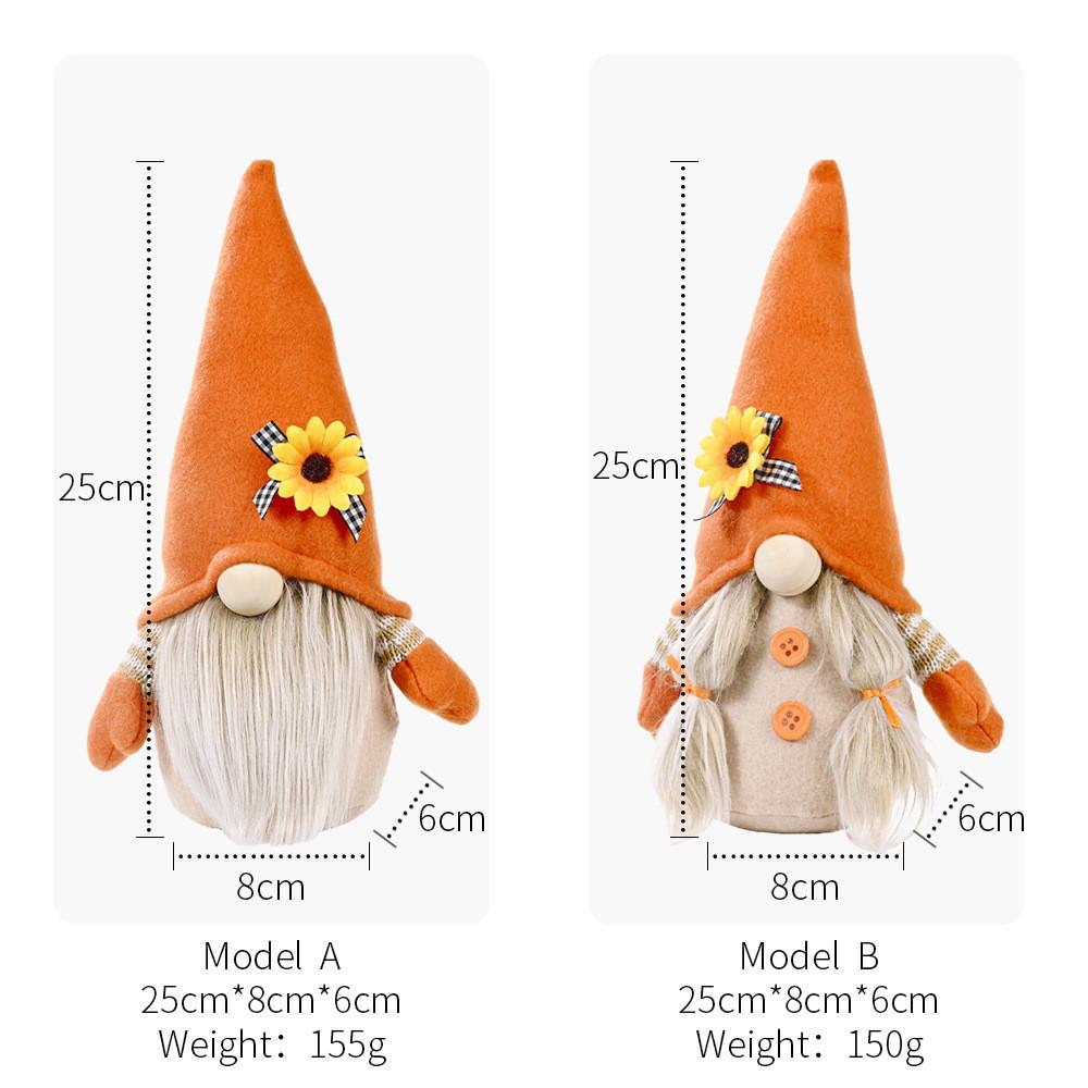 Unique Festival Harvest Sunflower Doll In Orange For Home And Bar Thanksgiving Decor