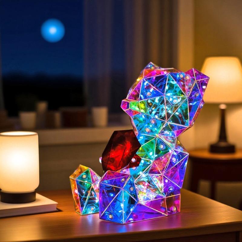 15CM Loving Bear Glowing Bear Valentine's Day Gift for Girlfriend Fantasy Color Set with PVC Box Gift Girl Home Decor Ornaments