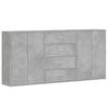 VidaXL Buffets 3 pcs gris béton 60x31x84 cm bois d'ingénierie, armoire de rangement, meuble d'entrée, meuble d'appoint, 3276577