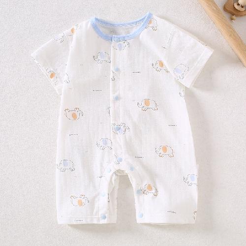 Tute in Cotone Traspirante per Neonati Tuta Estiva a Manica Corta per Neonato Bambino Bambina Tutine Morbide Monopezzo
