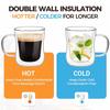 Double Wall Glass Cup Coffee Mug Insulated Double Glass Mug Tea Cup Water Milk Latte Coffee Cup Glasses for Drinks Drinkware