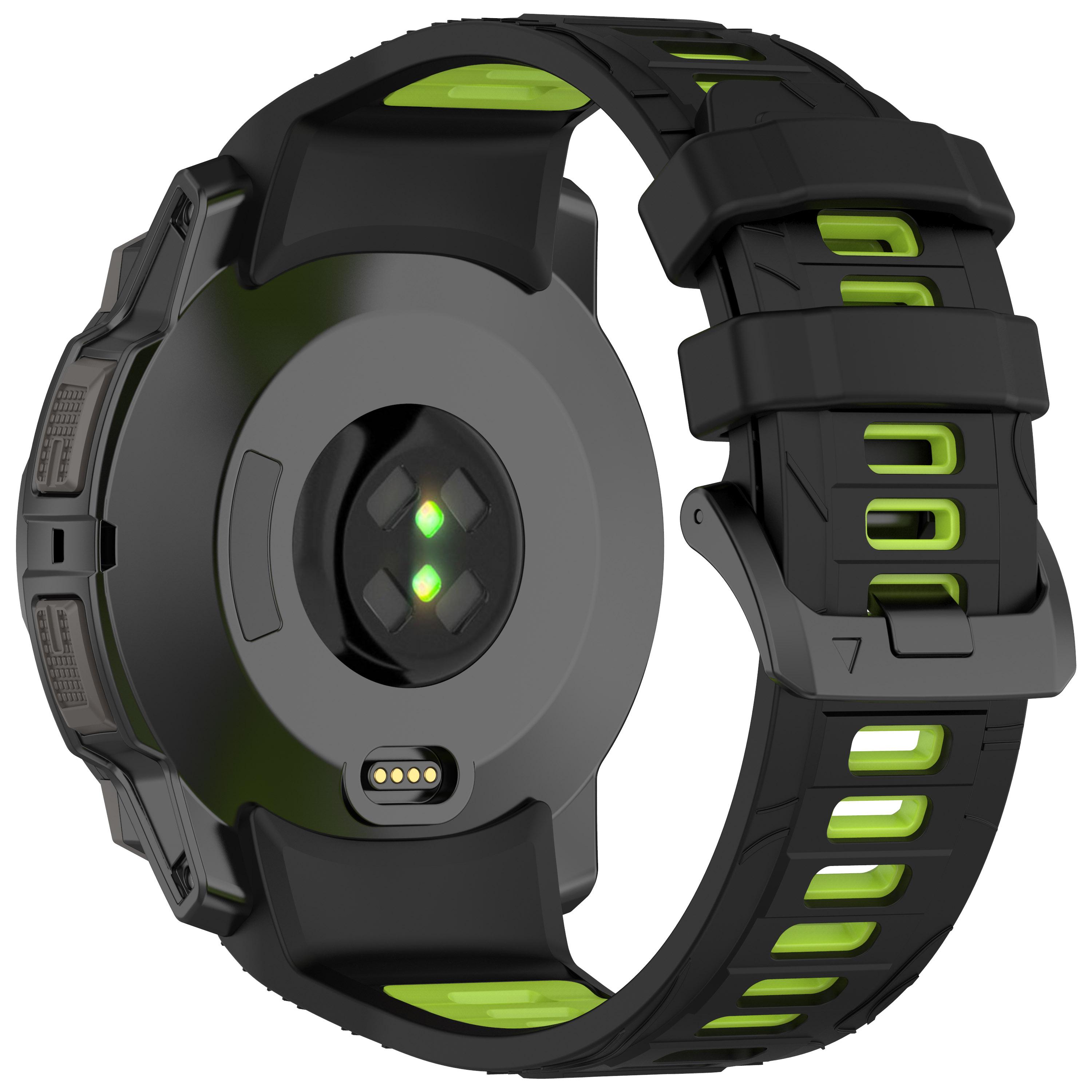 

Для годинника Garmin Instinct 3 Solar 50мм/AMOLED 50мм Ремінець 26мм Двоколірний Силіконовий Запасний Ремінець Black/Green