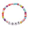 Colorful Beaded Bracelet Rainbow Friendship Bracelet Elastic Stretch Letter Beaded Bracelets for Kids Girls