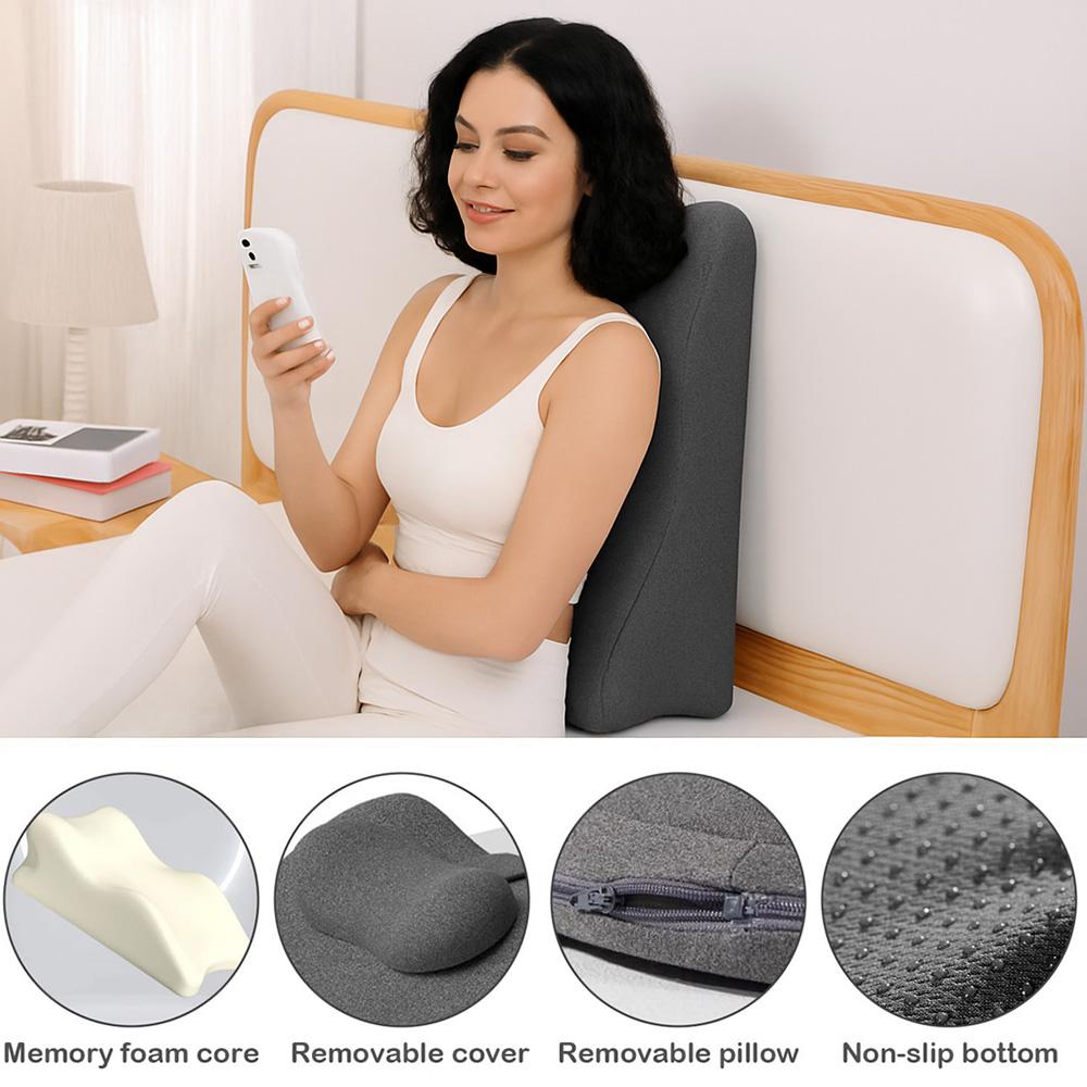 Bed Multifunctional Ergonomic Wedge Pillow with New Prone Position for Reading, Unique Curved Design, with Washable Cover