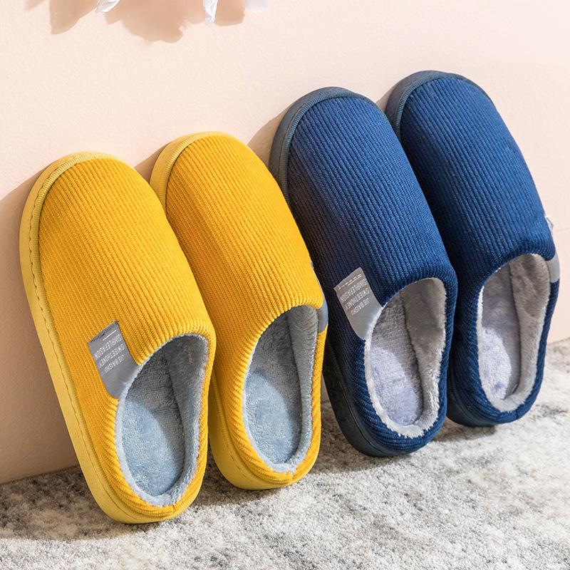Cotton Slippers Women Home Autumn Winter Indoor Warm Couples Plush House Anti Slip Thick Sole Maternity Shoes Winter