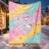 Care Bears Pattern Blanket for Home Decoration, Bed, Sofa, Car Travel, Camping, Suitable for All Seasons, Birthday Christmas Gift