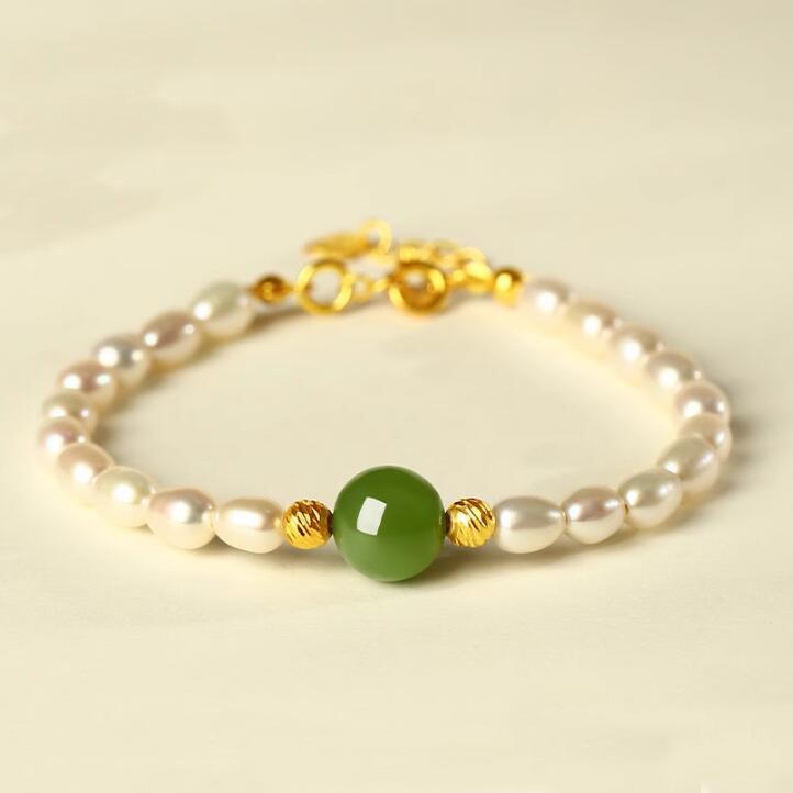 

Natural Pearl Bracelet for Women, Genuine Freshwater Bead Bracelet, Traditional Style, Gift for Best Friends and Mother s Day, Present for Mom